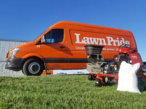 Lawn pride service van.